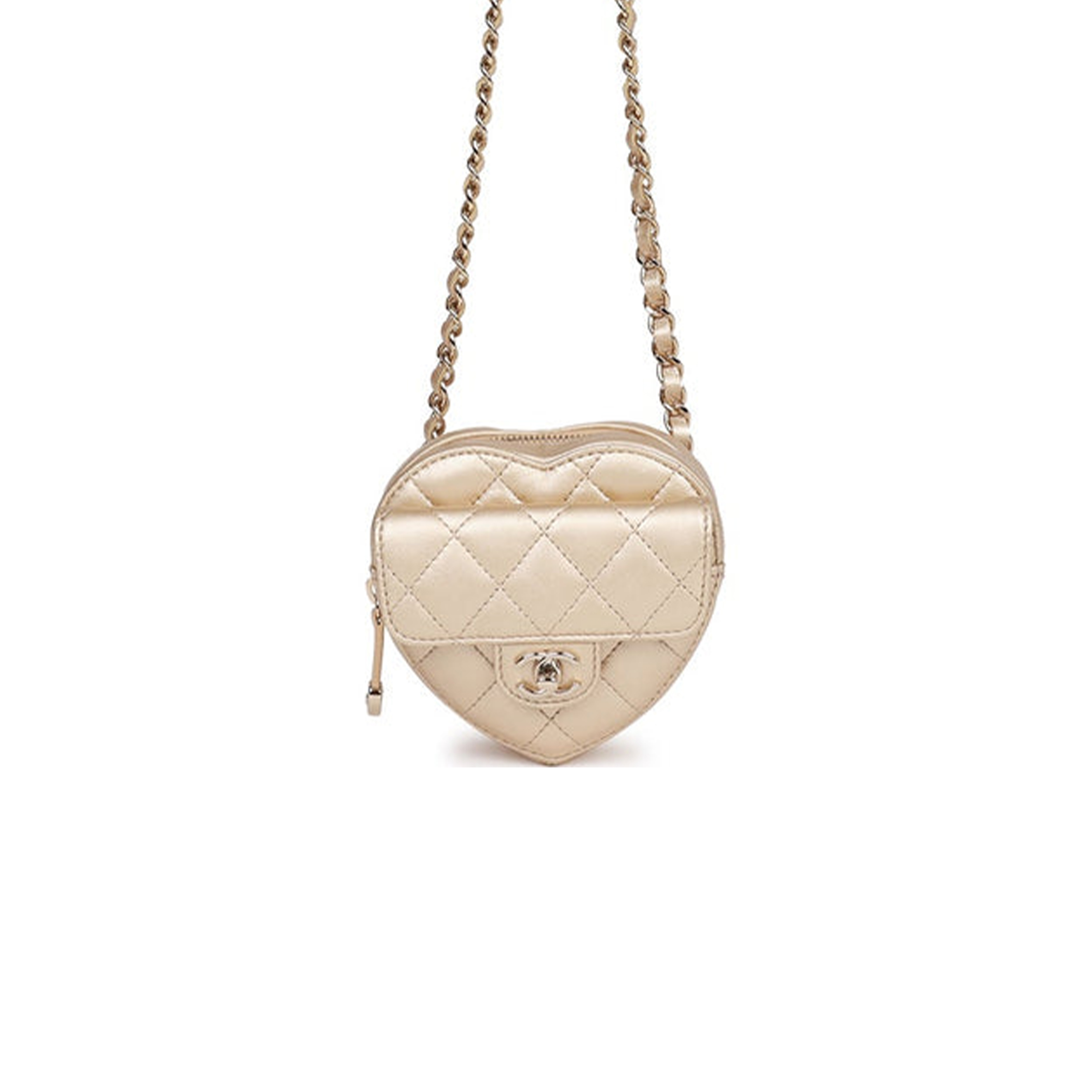 Ch*el cc in love heart belt bag gold lambskin light gold hardware (11*10*4cm)